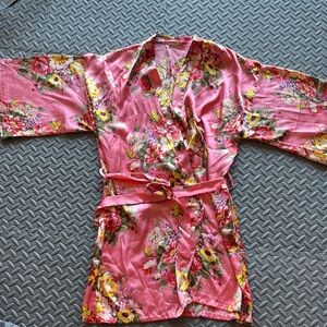 Floral Pink Kimono Robe